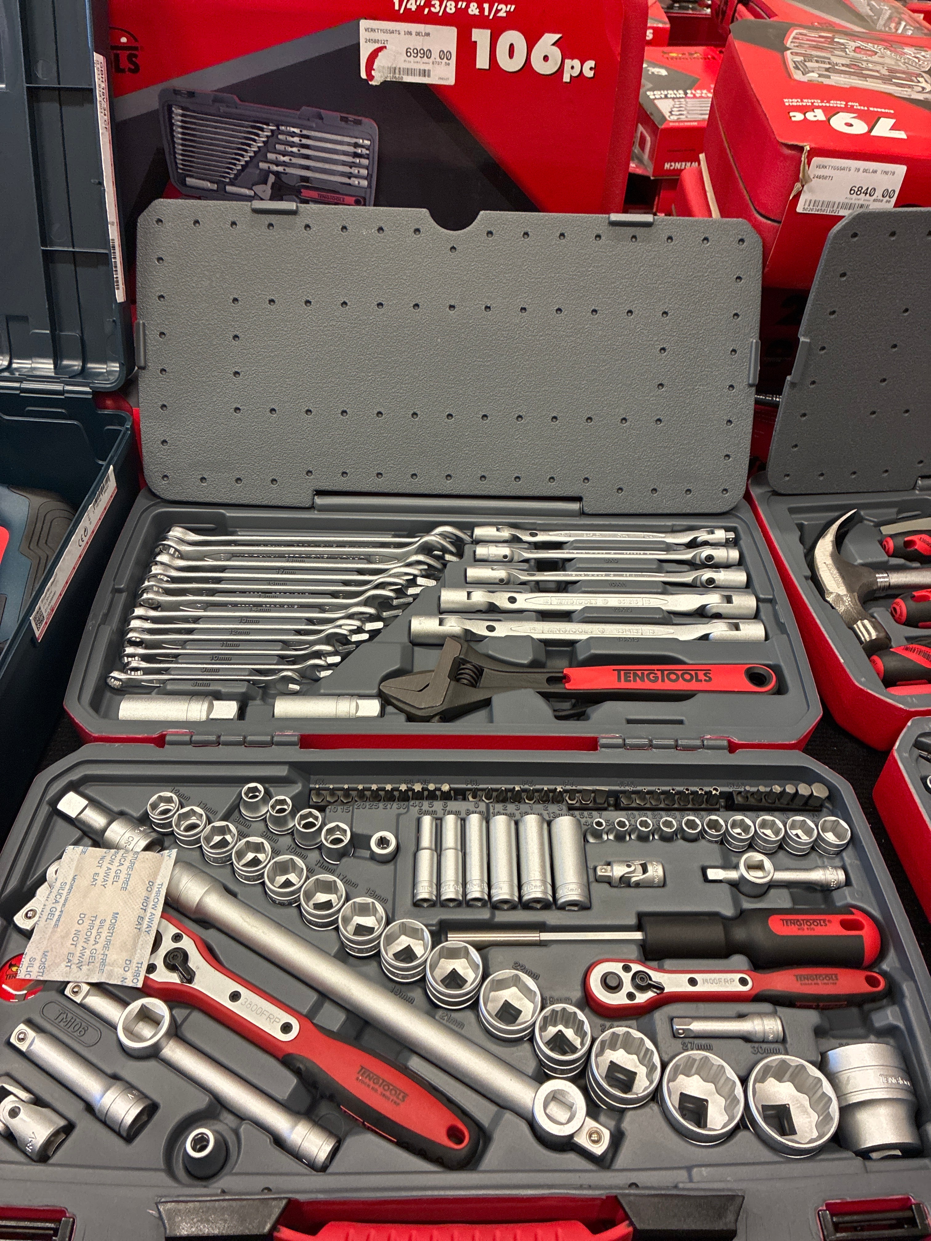 Teng Tools TM106 Hylsnyckelsats 1/4", 3/8" & 1/2" 106-dela