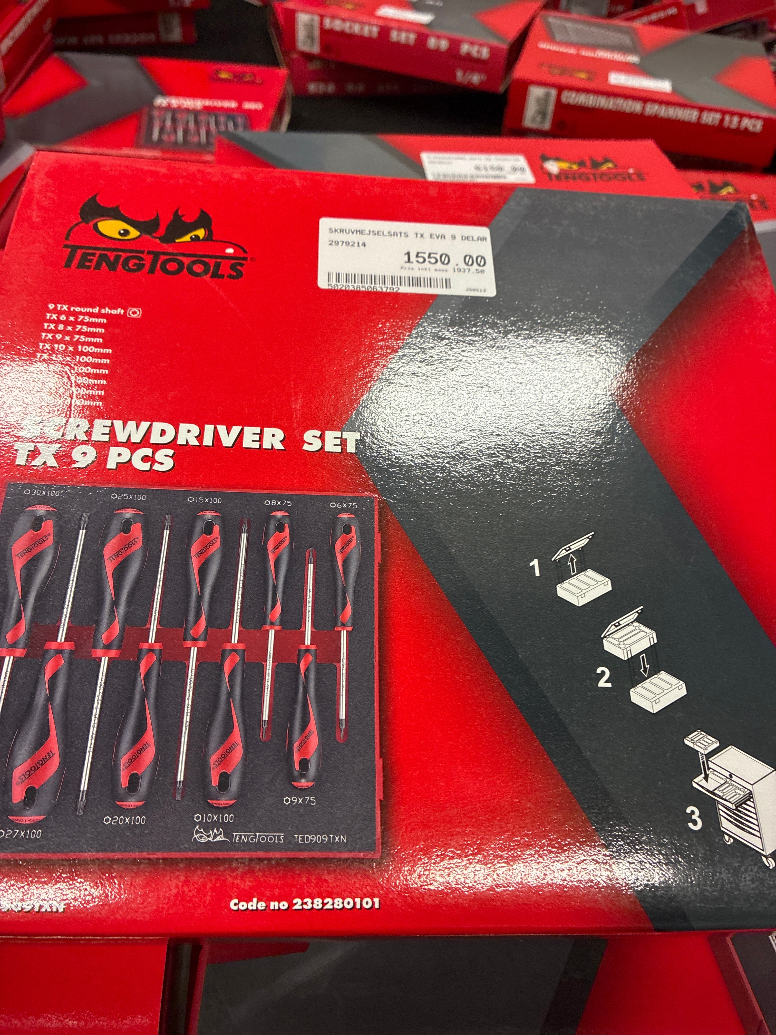 Skruvmejsel sett torks 9 delar