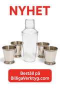 Fyra stycken metall Glass med en shaker